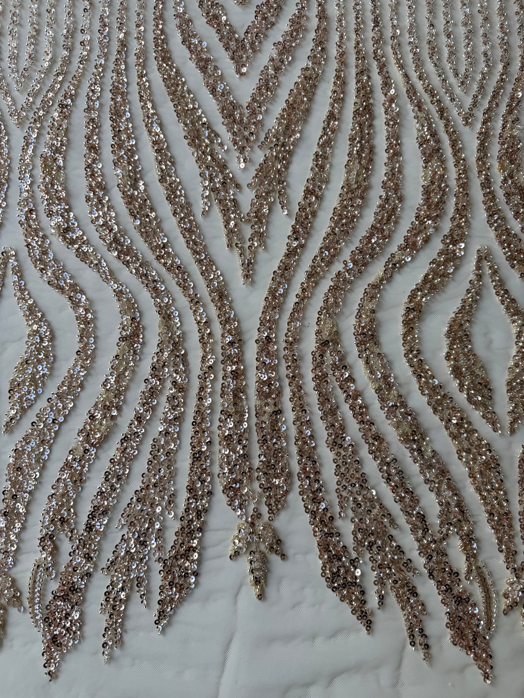 Gold Embroidery Beaded Tulle - EB1104