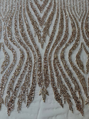 Gold Embroidery Beaded Tulle - EB1104
