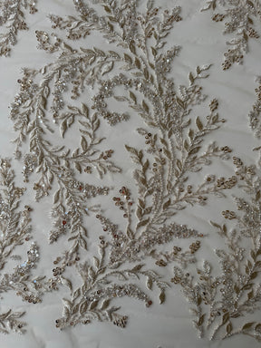 Gold Embroidered Beaded Tulle - EB1086