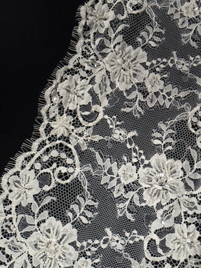 Ivory Beaded Sequin Edging - T478