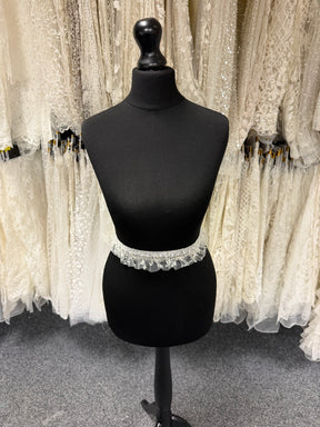 Mid Ivory Beaded Sequin Edging - T310
