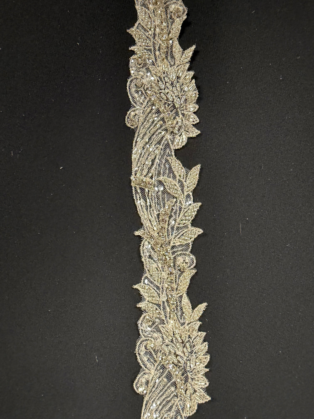 Crystal/Silver Crystal Beaded Sequin Edging - T315