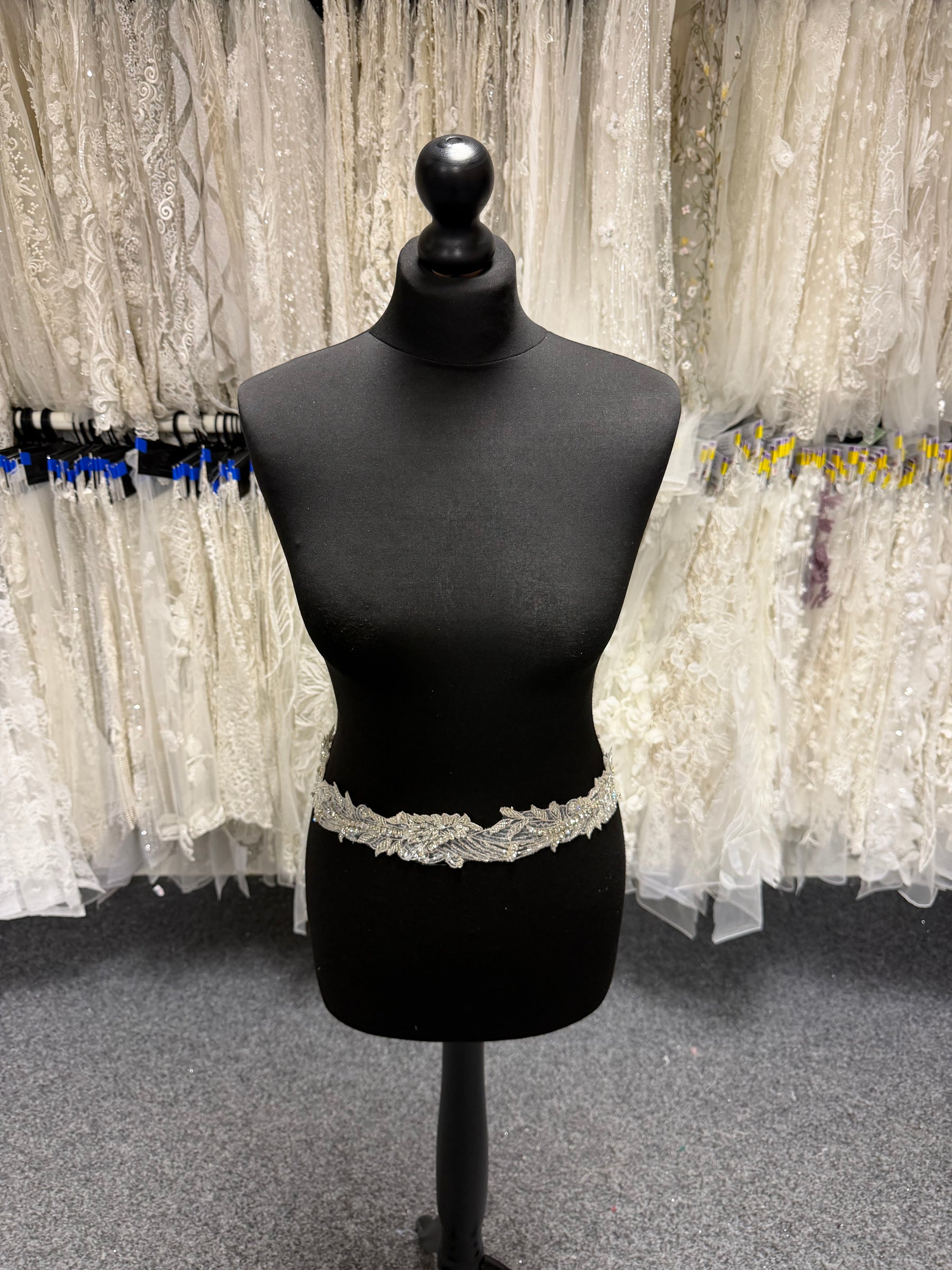 Crystal/Silver Crystal Beaded Sequin Edging - T315