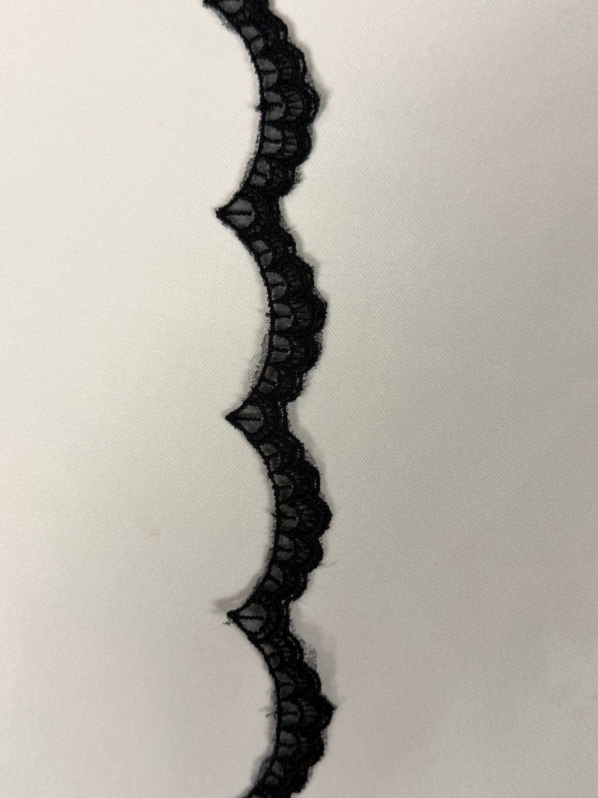 Black Embroidered Lace Trim - T232