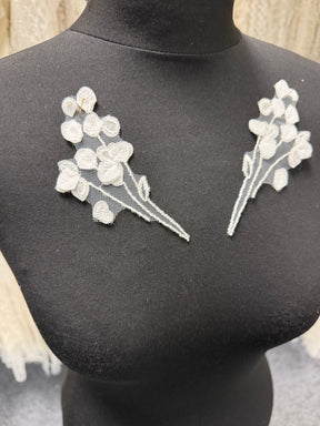 Ivory Embellished Lace Appliques - MT8006