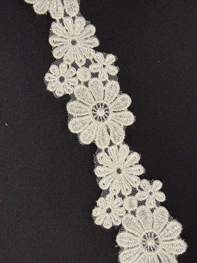 Ivory Embroidered Lace Trim - T934