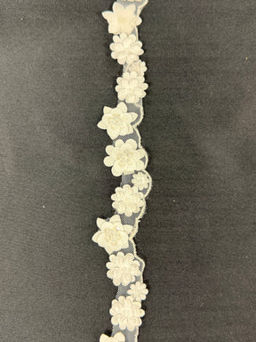 Ivory 3D Floral Lace Trim - T888