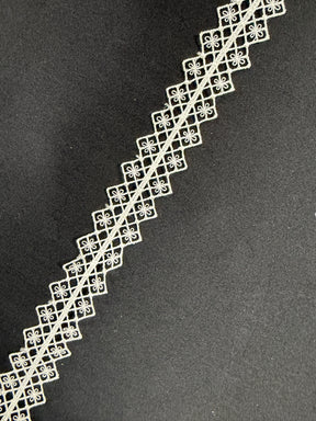Ivory Embroidered Lace Trim - T936