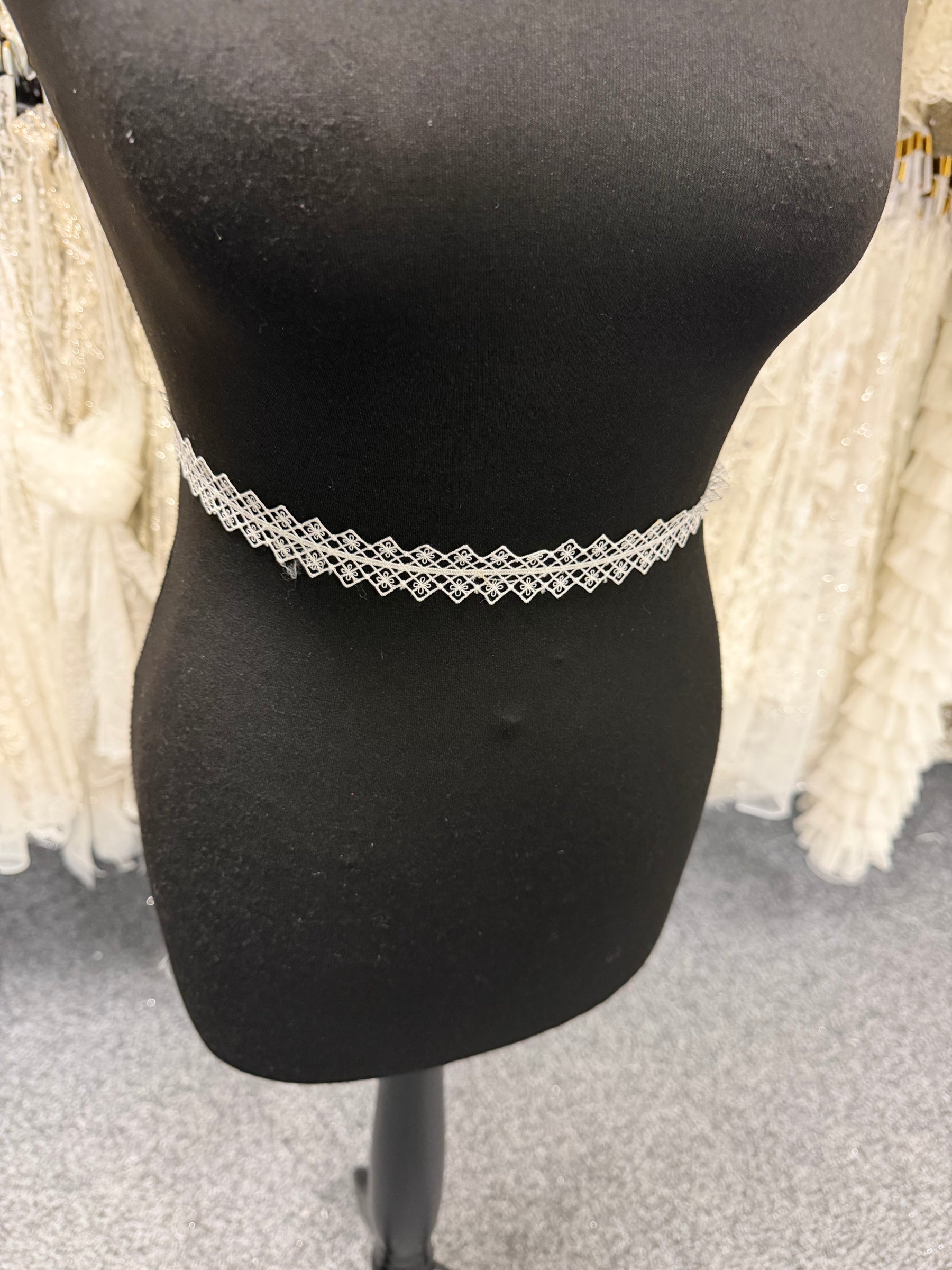 Ivory Embroidered Lace Trim - T936
