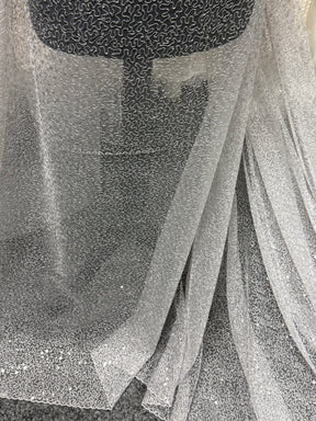 Silver Embroidered Sequin Tulle – EB3001