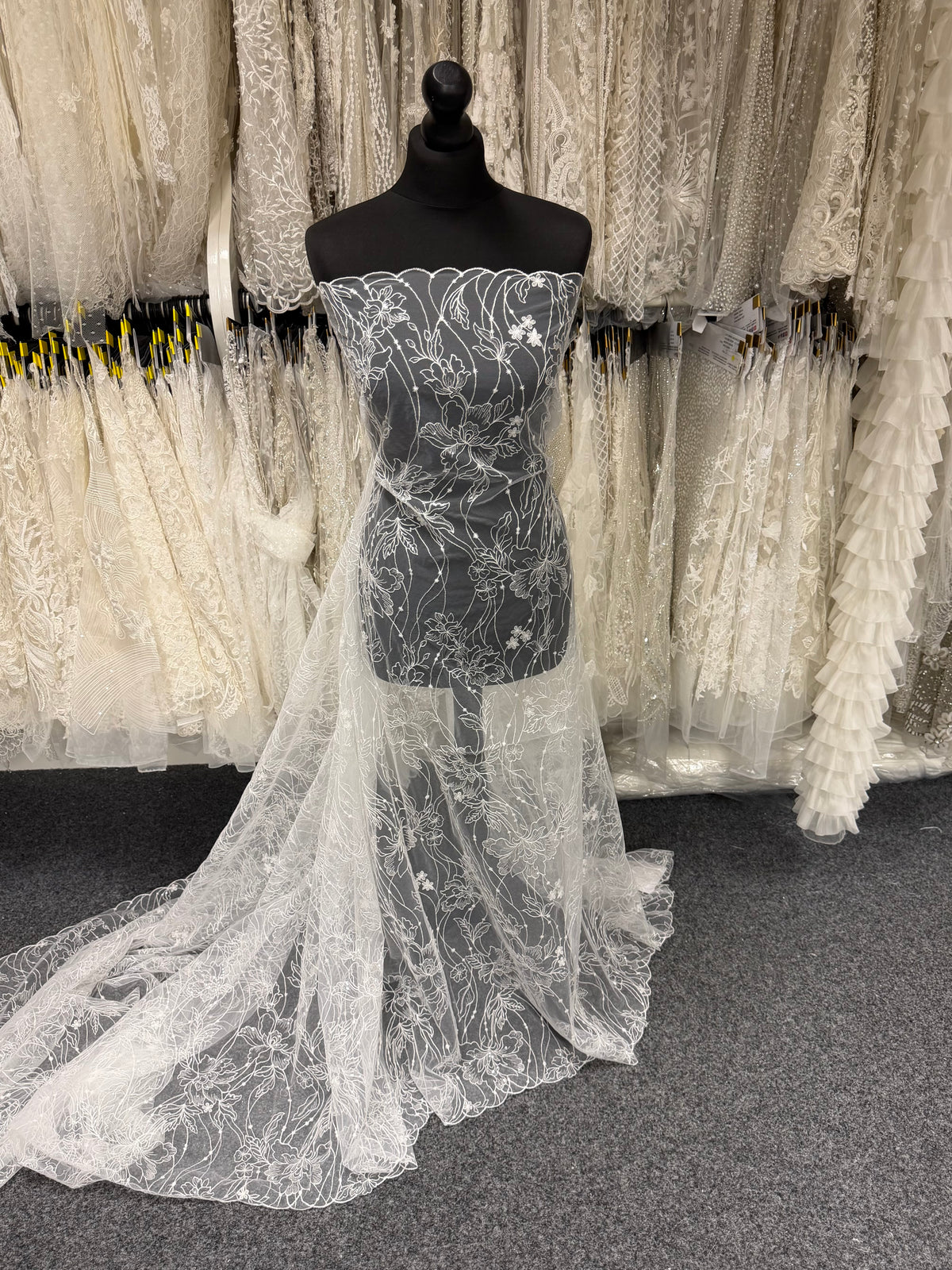 Ivory Sequin Embroidered Lace -  Atley