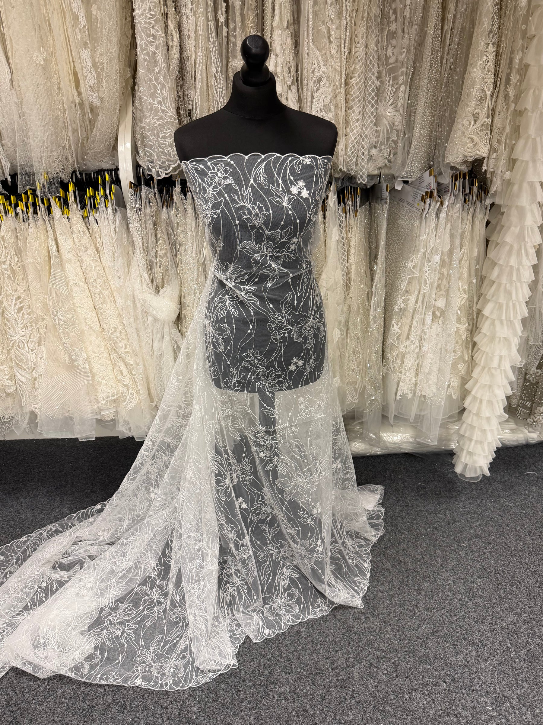Ivory Sequin Embroidered Lace -  Atley