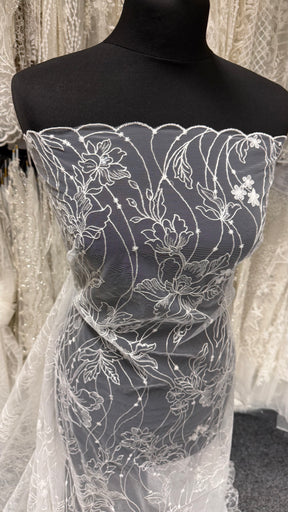 Ivory Sequin Embroidered Lace -  Atley
