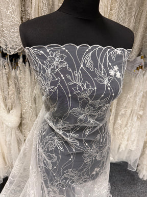 Ivory Sequin Embroidered Lace -  Atley
