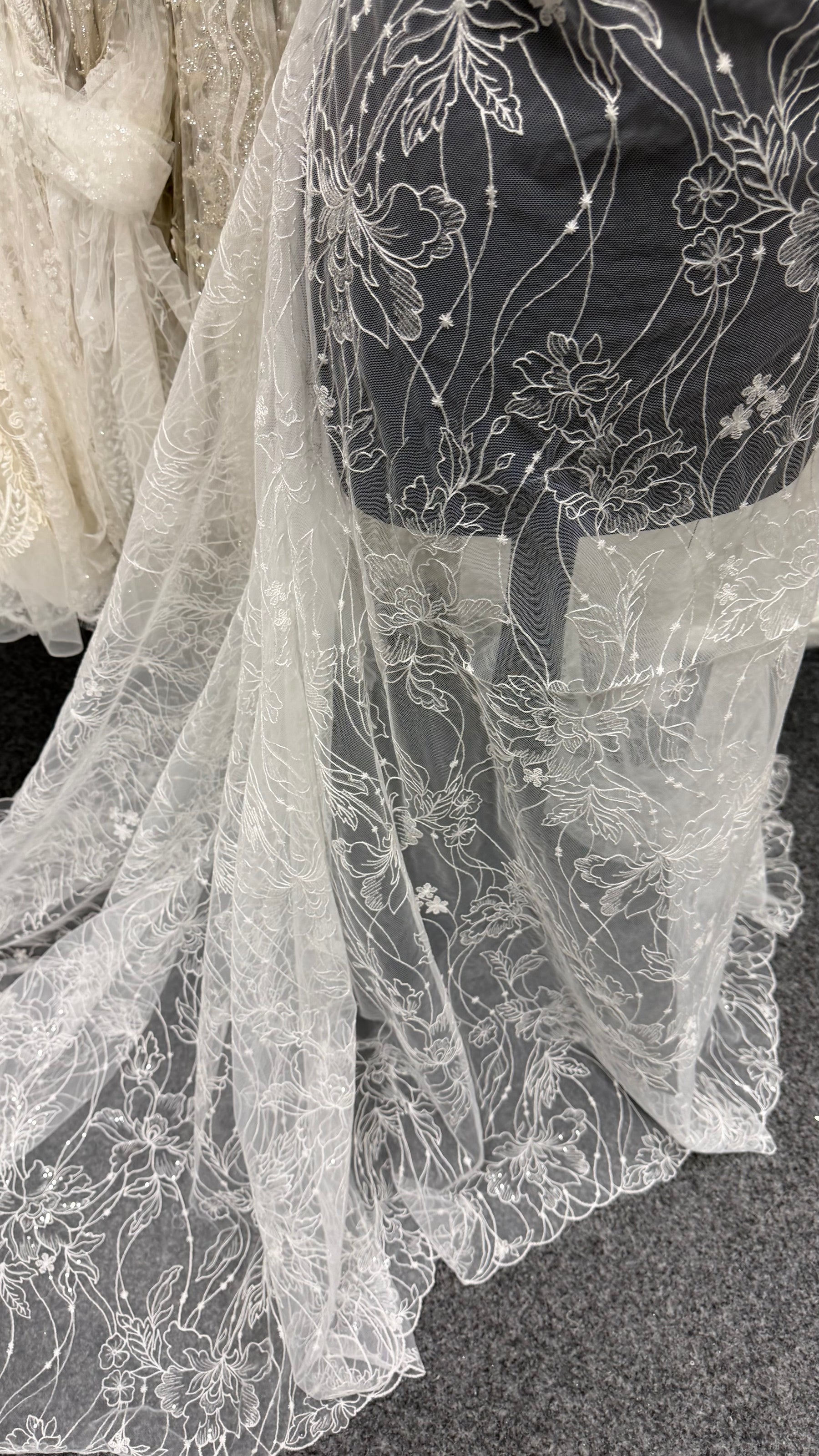 Ivory Sequin Embroidered Lace -  Atley