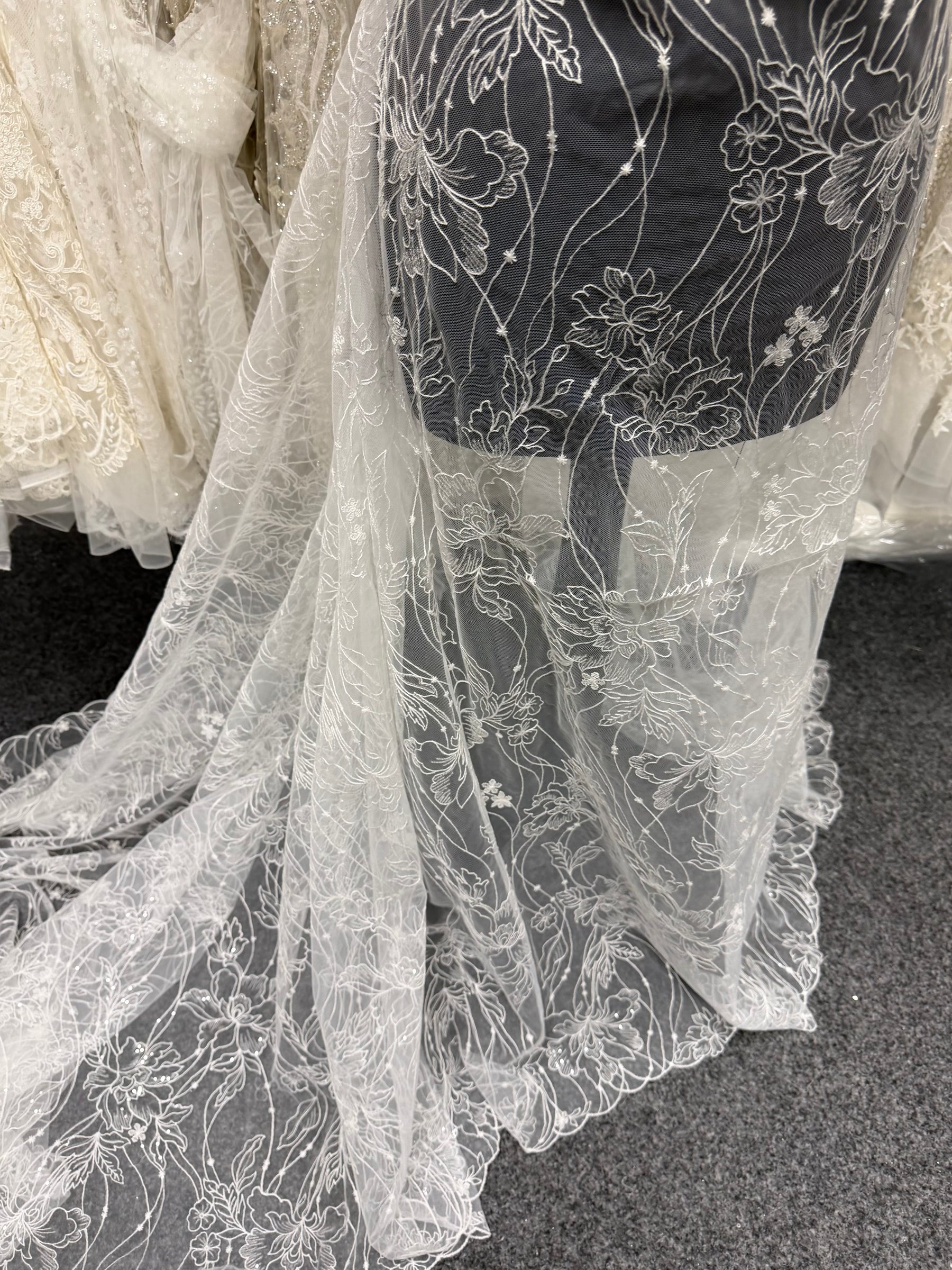 Ivory Sequin Embroidered Lace -  Atley