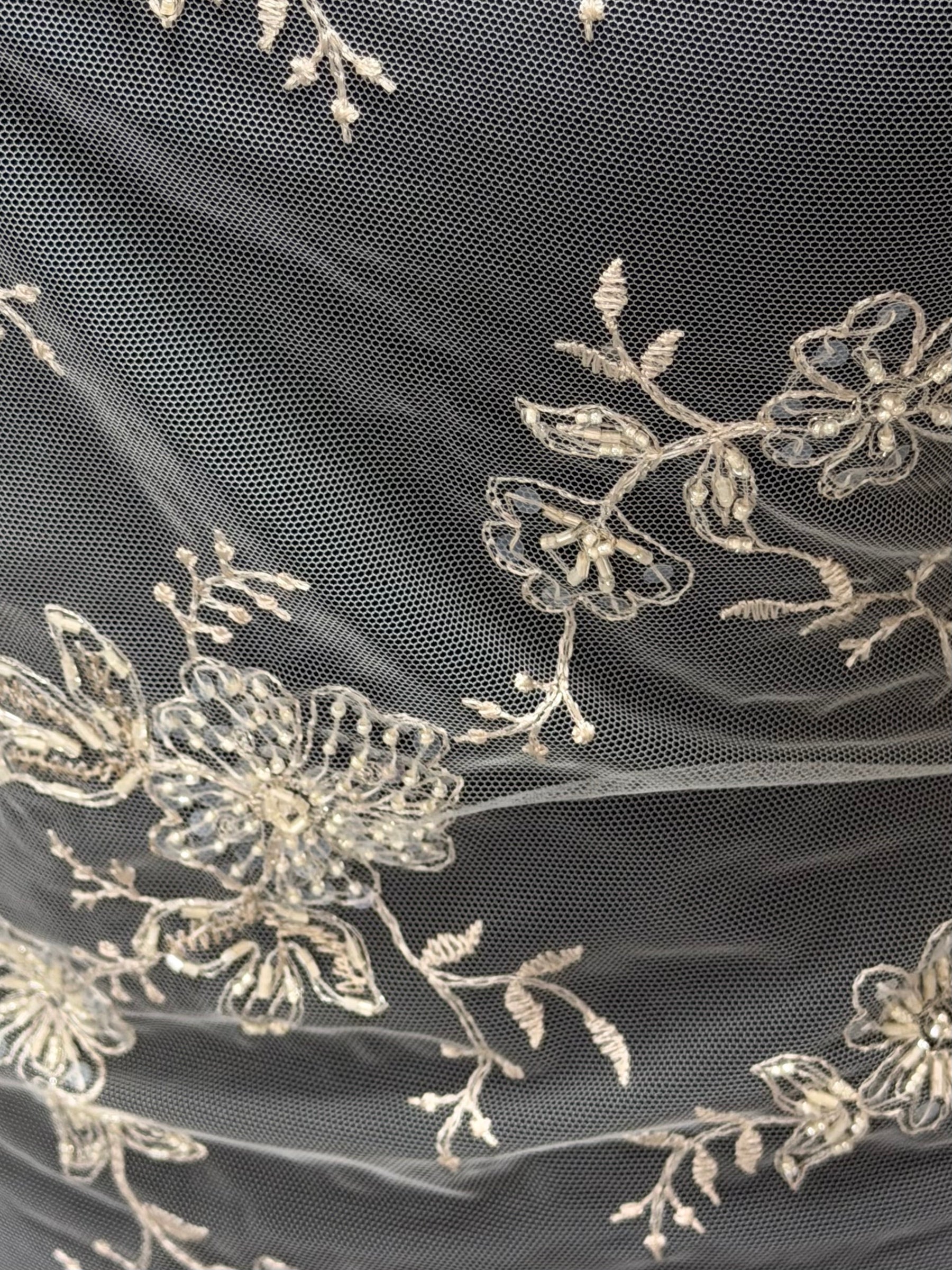 Champagne Beaded Lace – P509