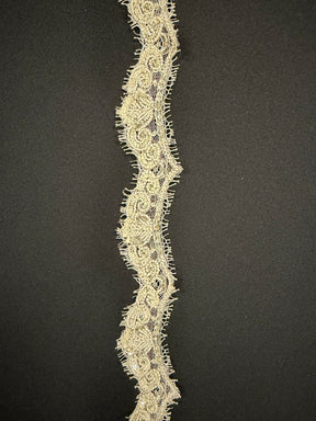 Ivory/Crystal Heavy Beaded Crystal Edging - T174