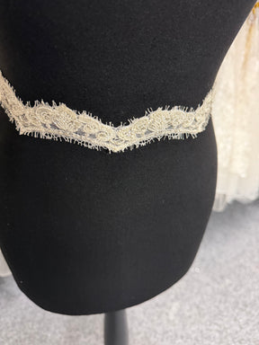 Ivory/Crystal Heavy Beaded Crystal Edging - T174