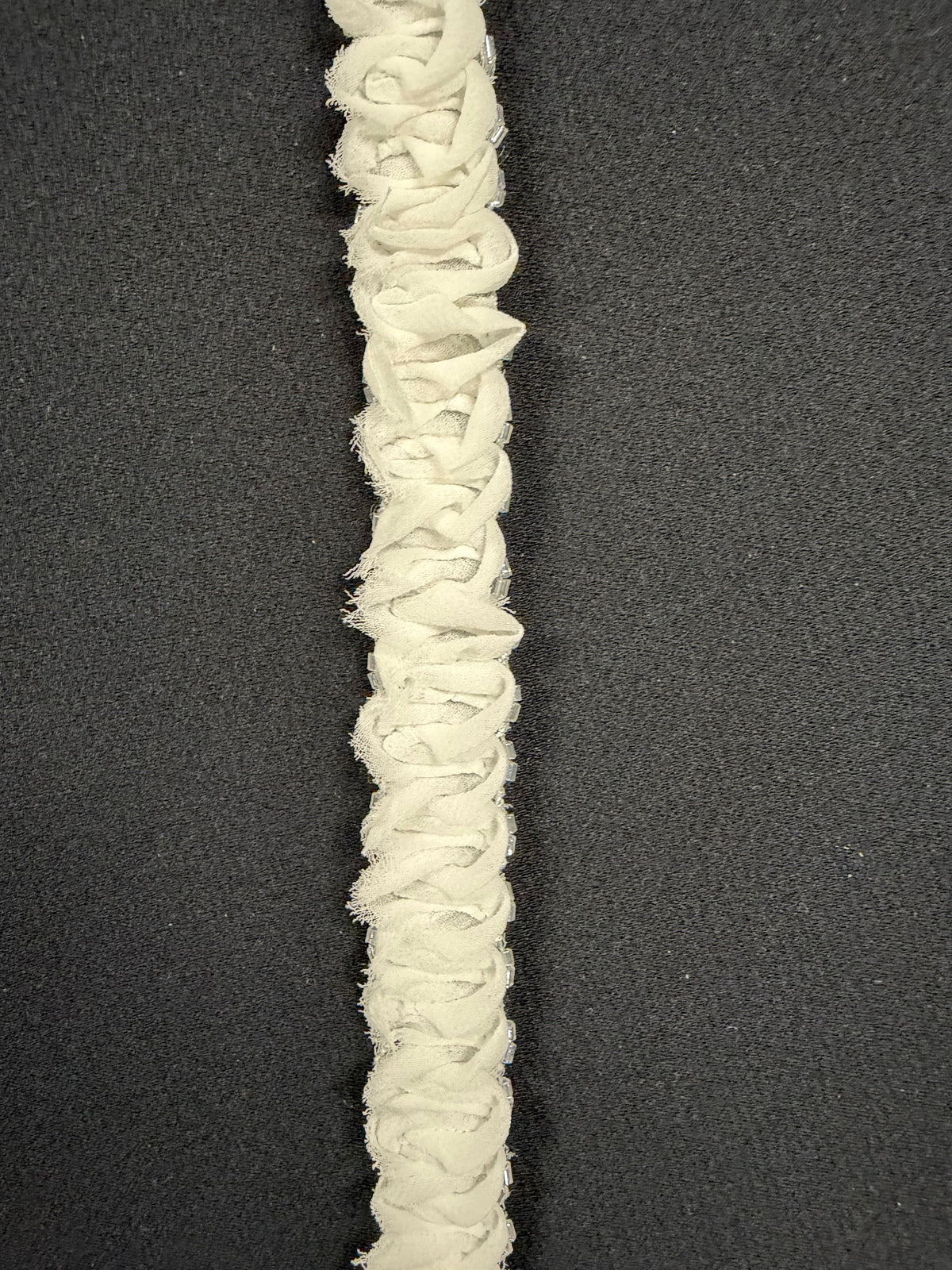 Ivory Raised Ribbon Beaded Edging - T293