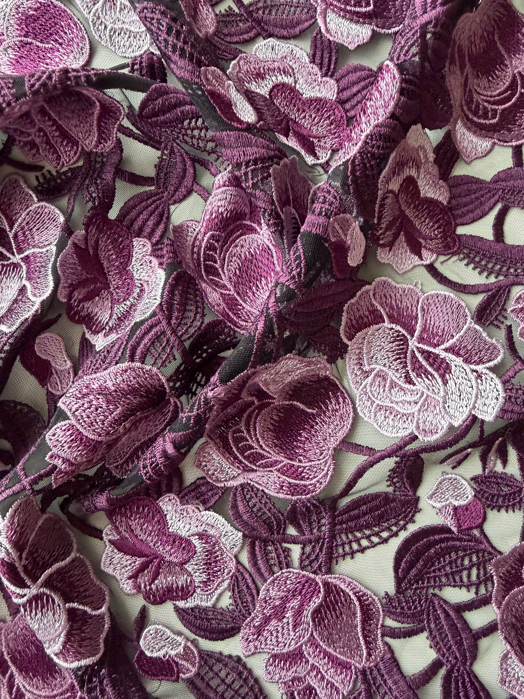 Purple Embroidery Lace - EB5024
