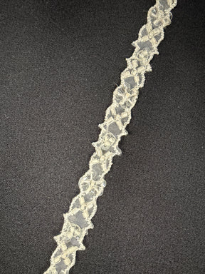Pale Ivory Beaded Sequin Edging - T148