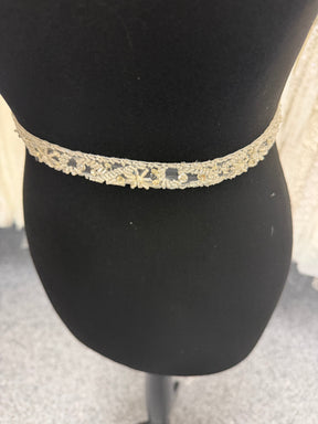 Ivory Beaded Sequin Edging - T169