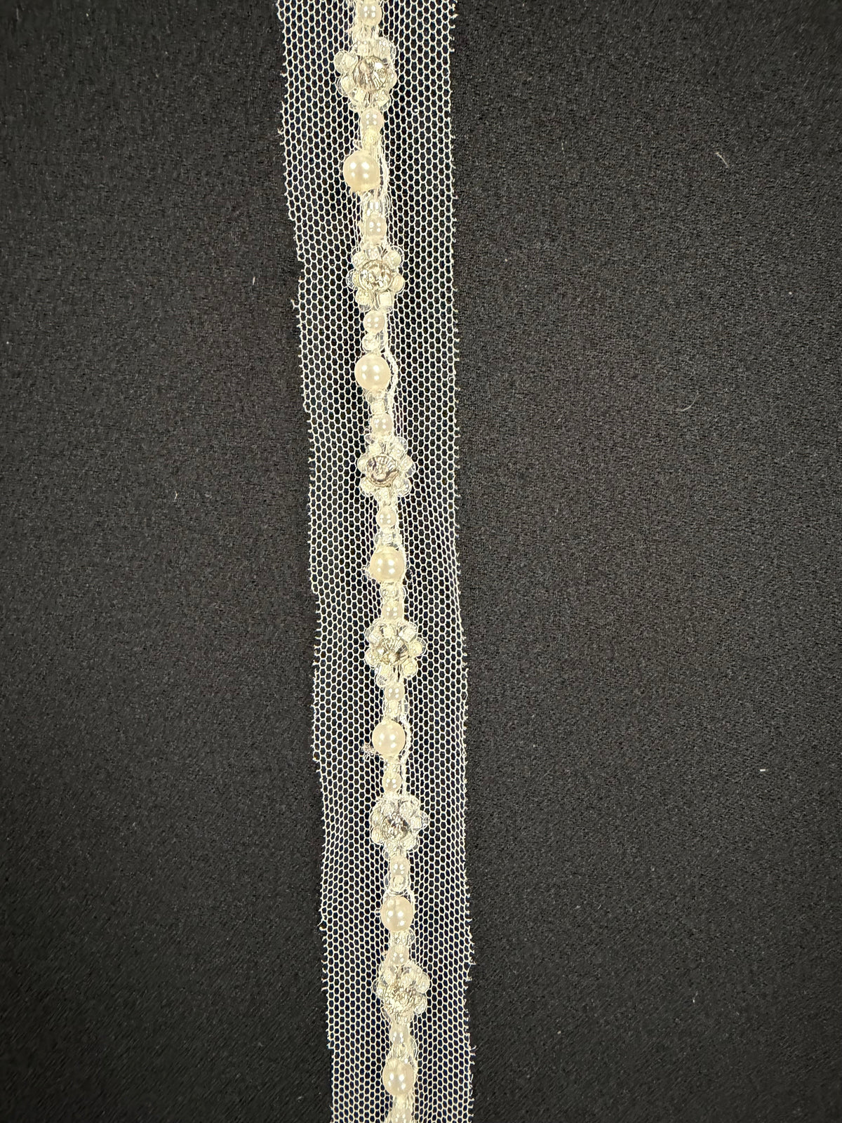 Ivory Crystal Beaded Edging - T192