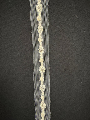 Ivory Crystal Beaded Edging - T192