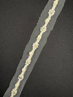 Ivory Crystal Beaded Edging - T192