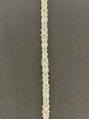 Ivory Beaded Sequin Edging - T148