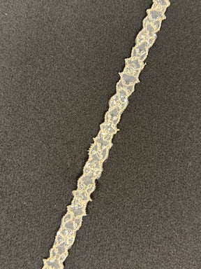 Ivory Beaded Sequin Edging - T148