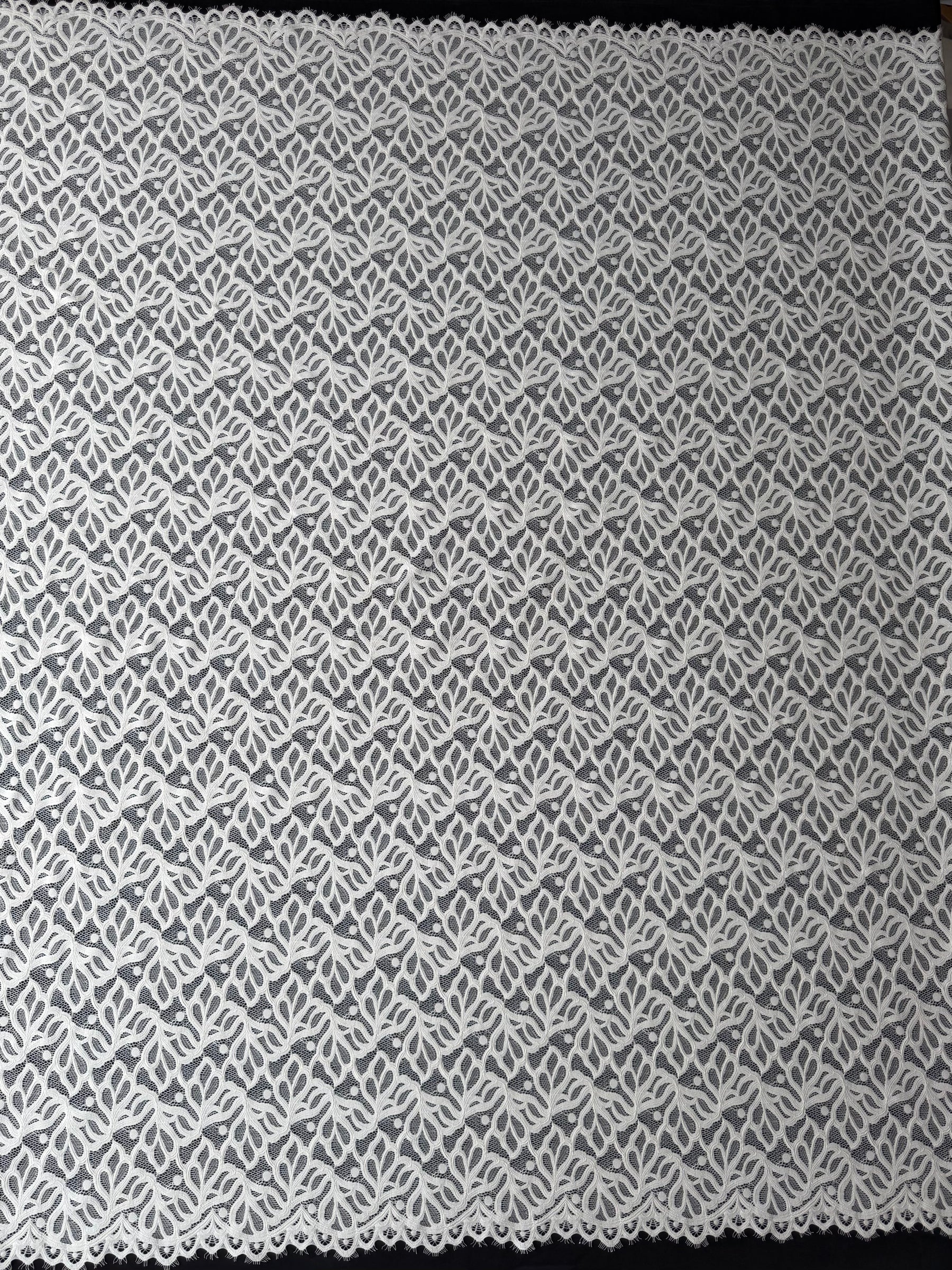 Ivory Stretch Raschel Lace - Tankara