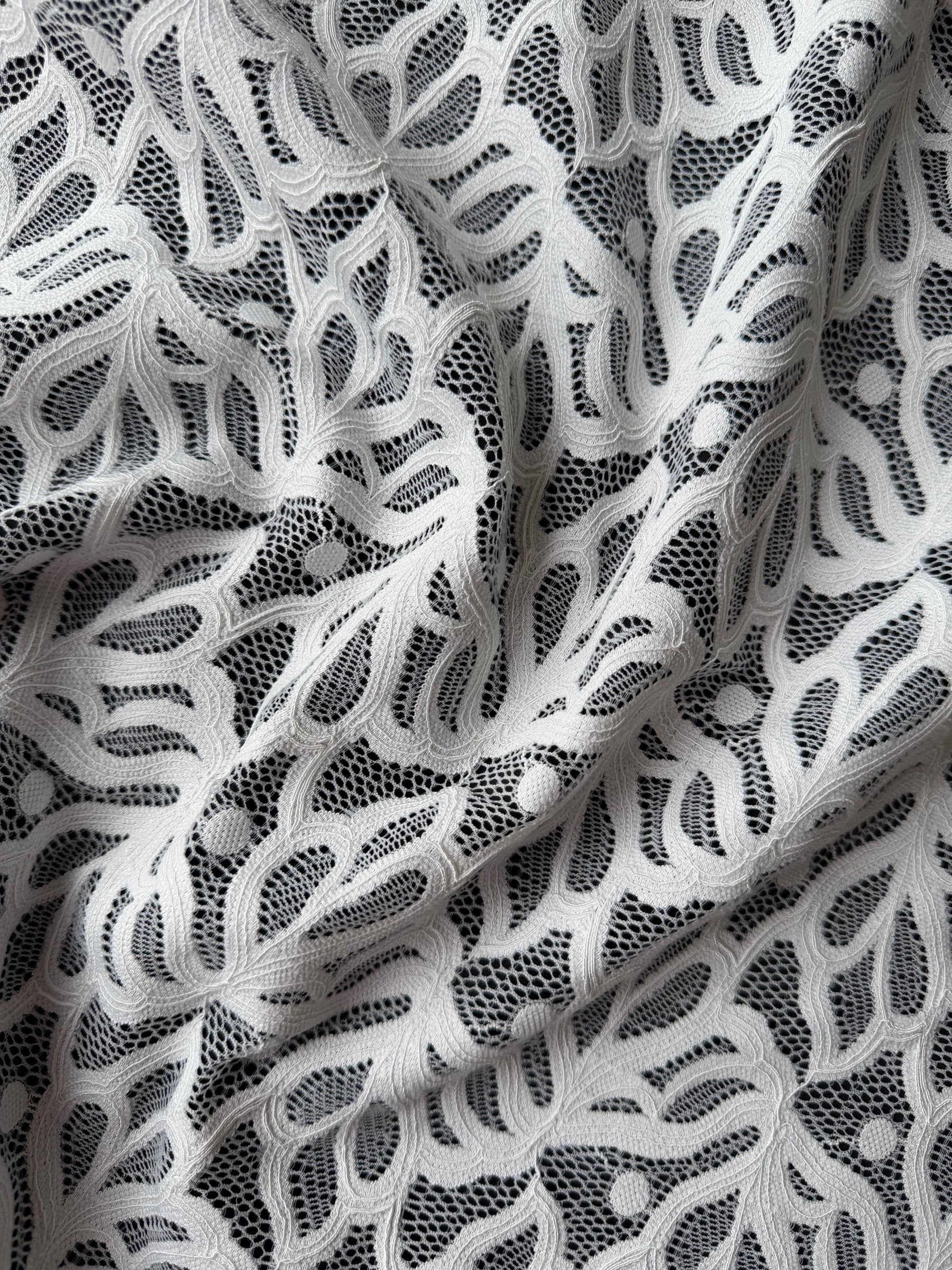 Ivory Stretch Raschel Lace - Tankara