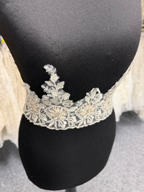 Ivory/Champagne Beaded Sequin Edging - T133