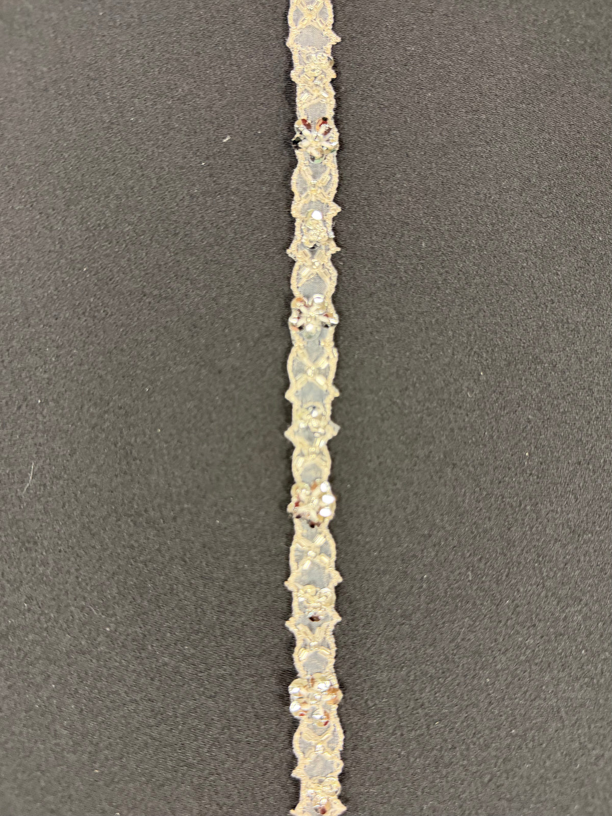 Silver Beaded Sequin Edging - T148