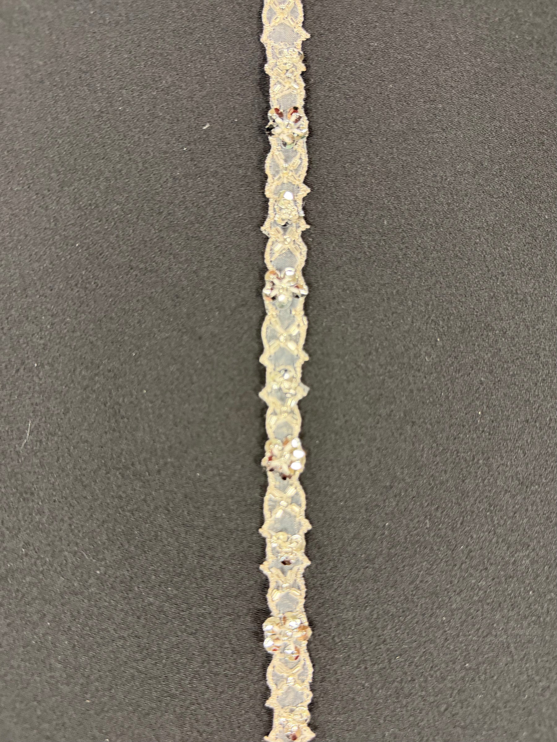 Silver Beaded Sequin Edging - T148