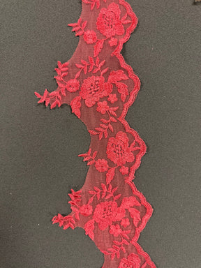 Wine Embroidered Edging - T131