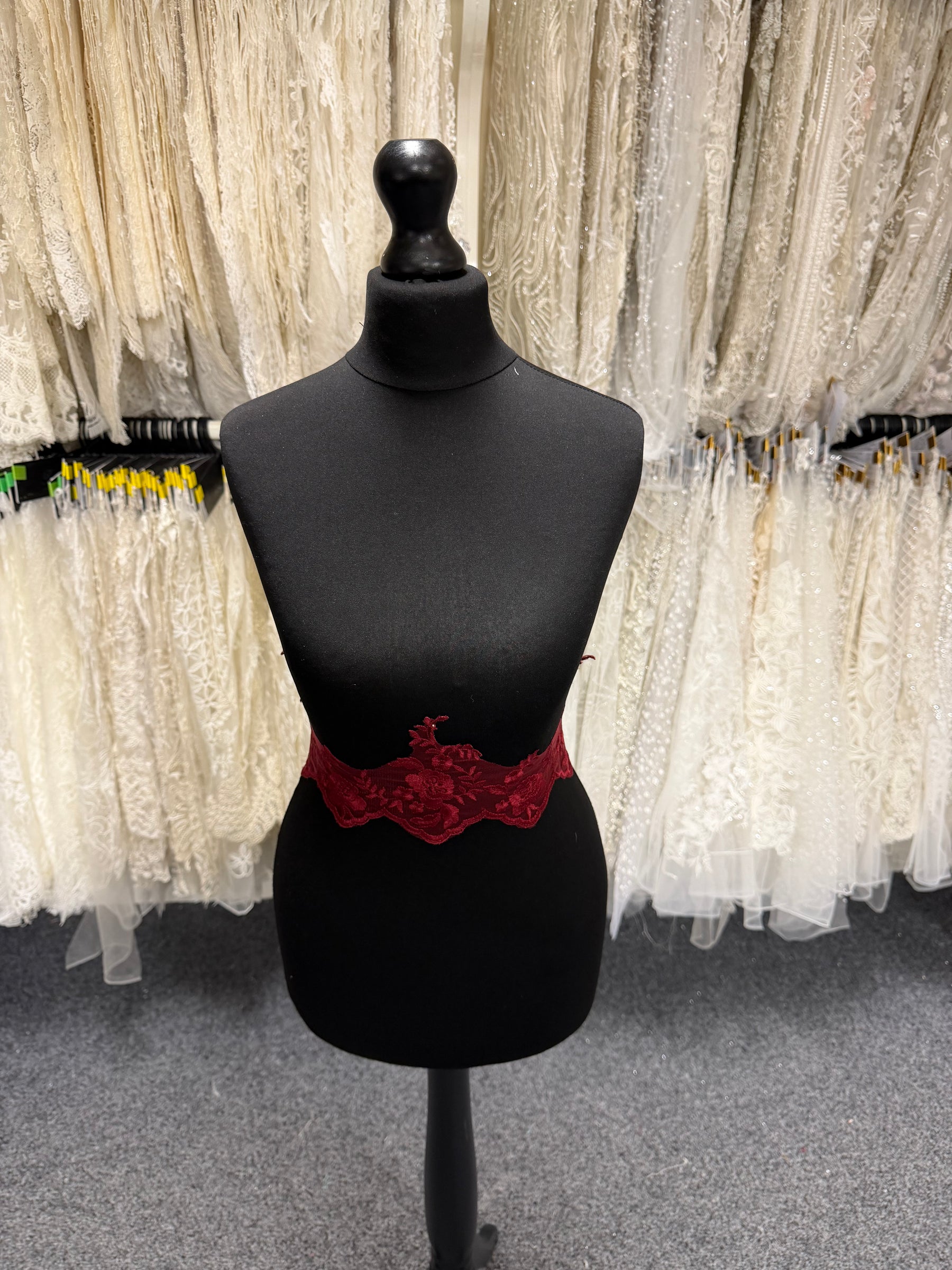 Wine Embroidered Edging - T131