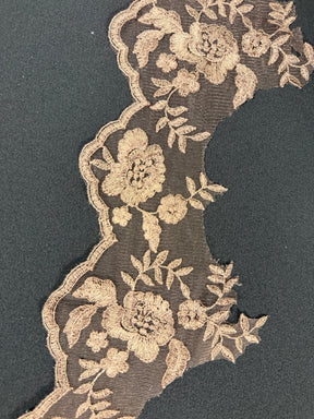 Chocolate Embroidered Edging - T131