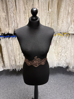 Chocolate Embroidered Edging - T131