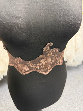 Chocolate Embroidered Edging - T131
