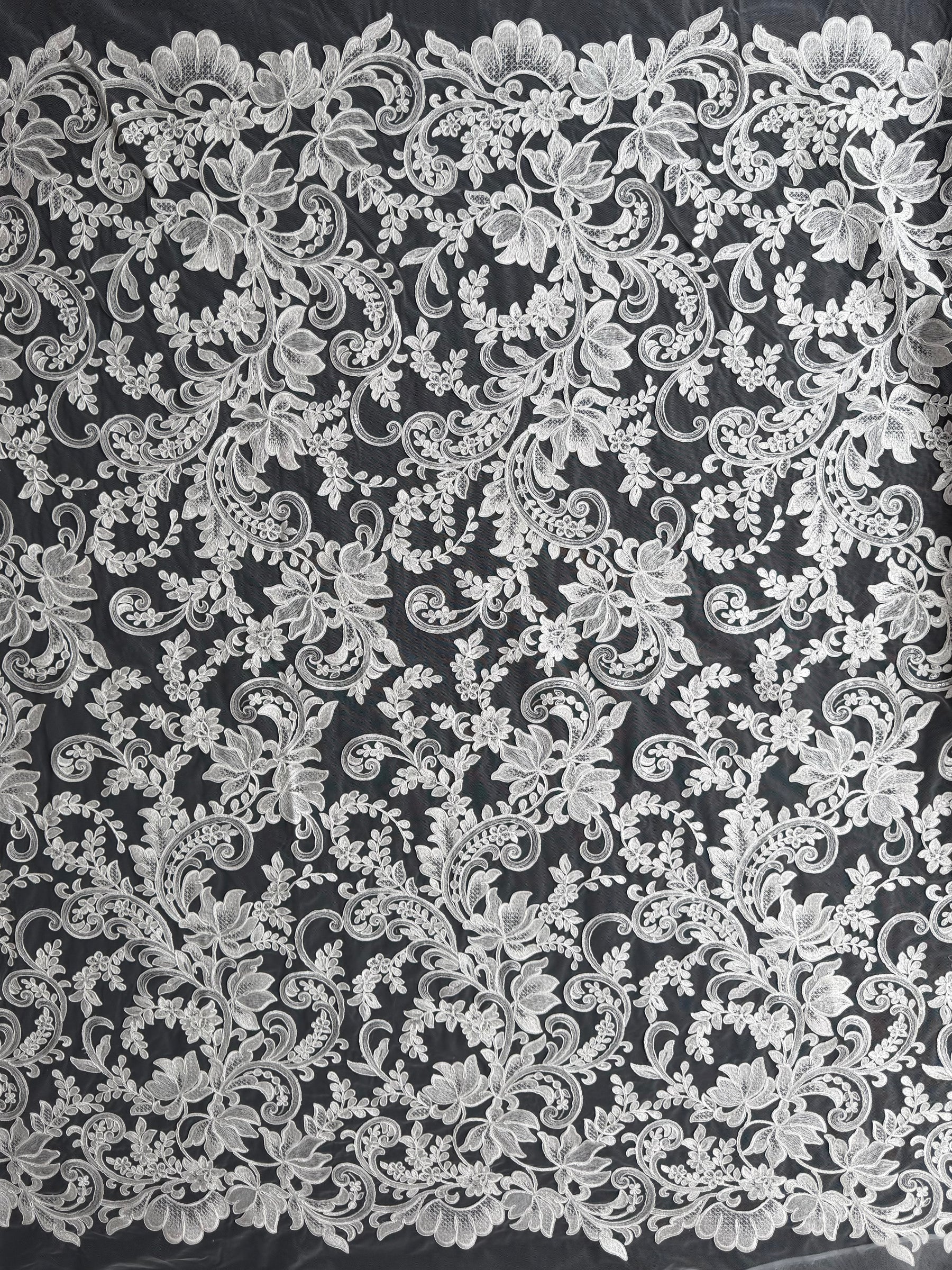 Ivory Corded Lace – Larkin
