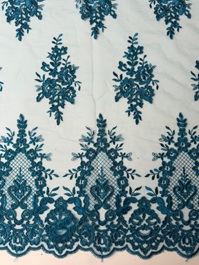 Teal Corded Lace - LA7009