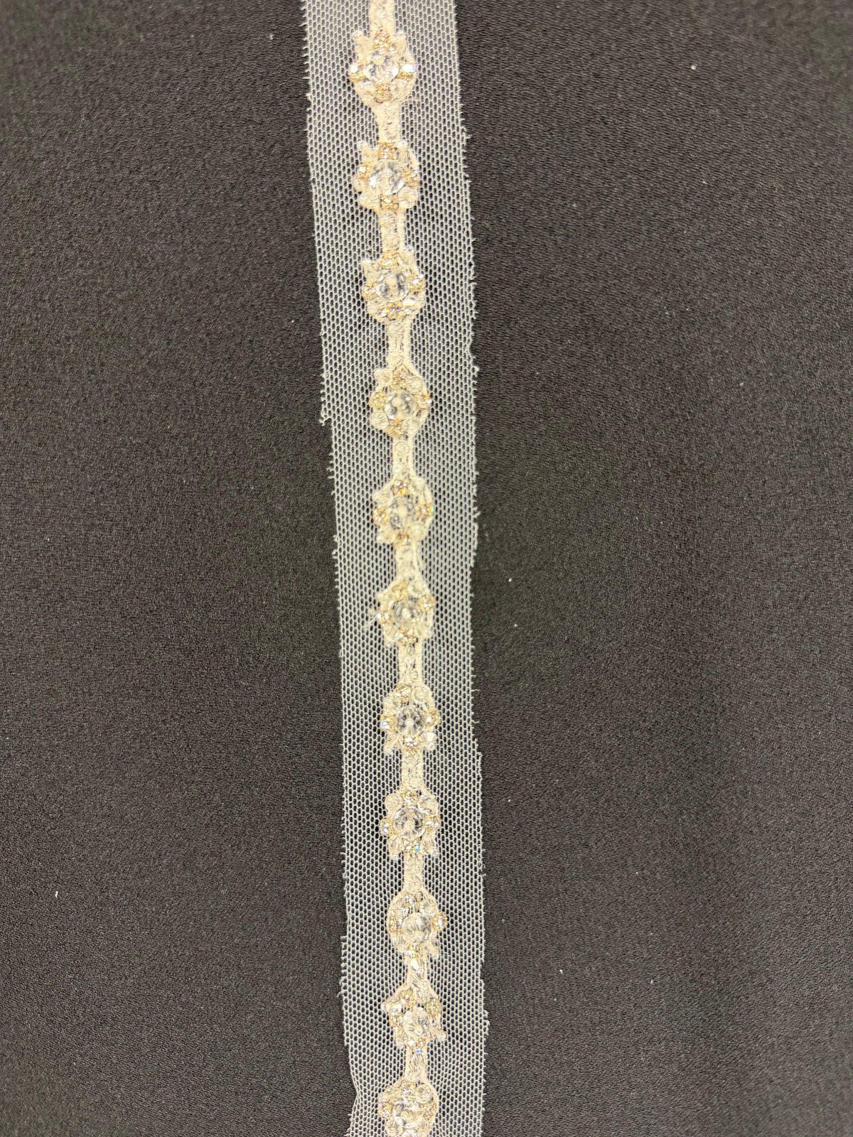 Ivory Crystal Beaded Edging - T193