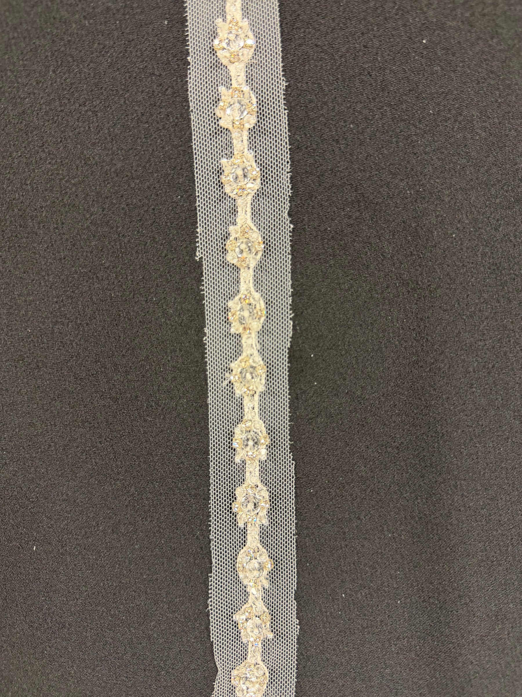 Ivory Crystal Beaded Edging - T193