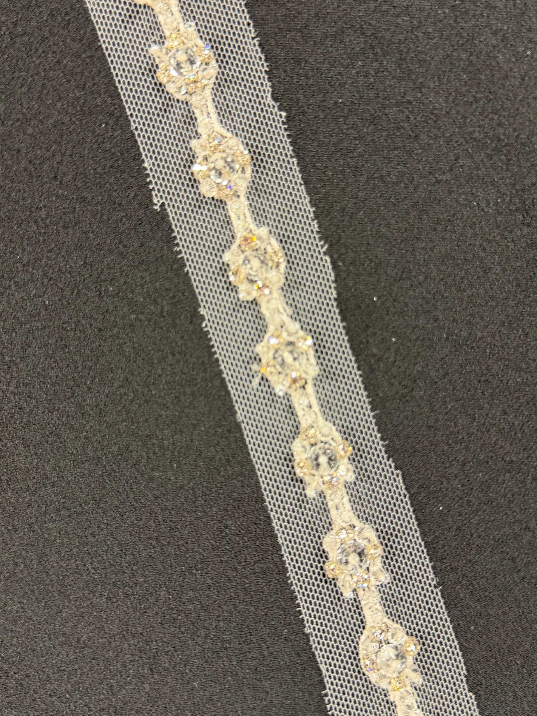 Ivory Crystal Beaded Edging - T193