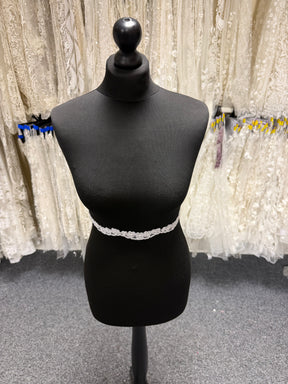 White Corded Beaded Sequin Edging - T299