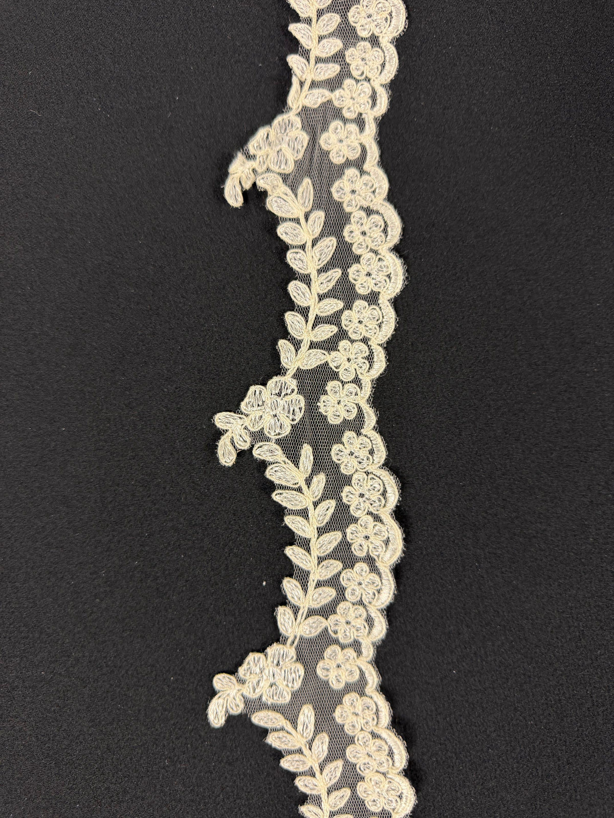 Ivory Embroidered Edging - T35