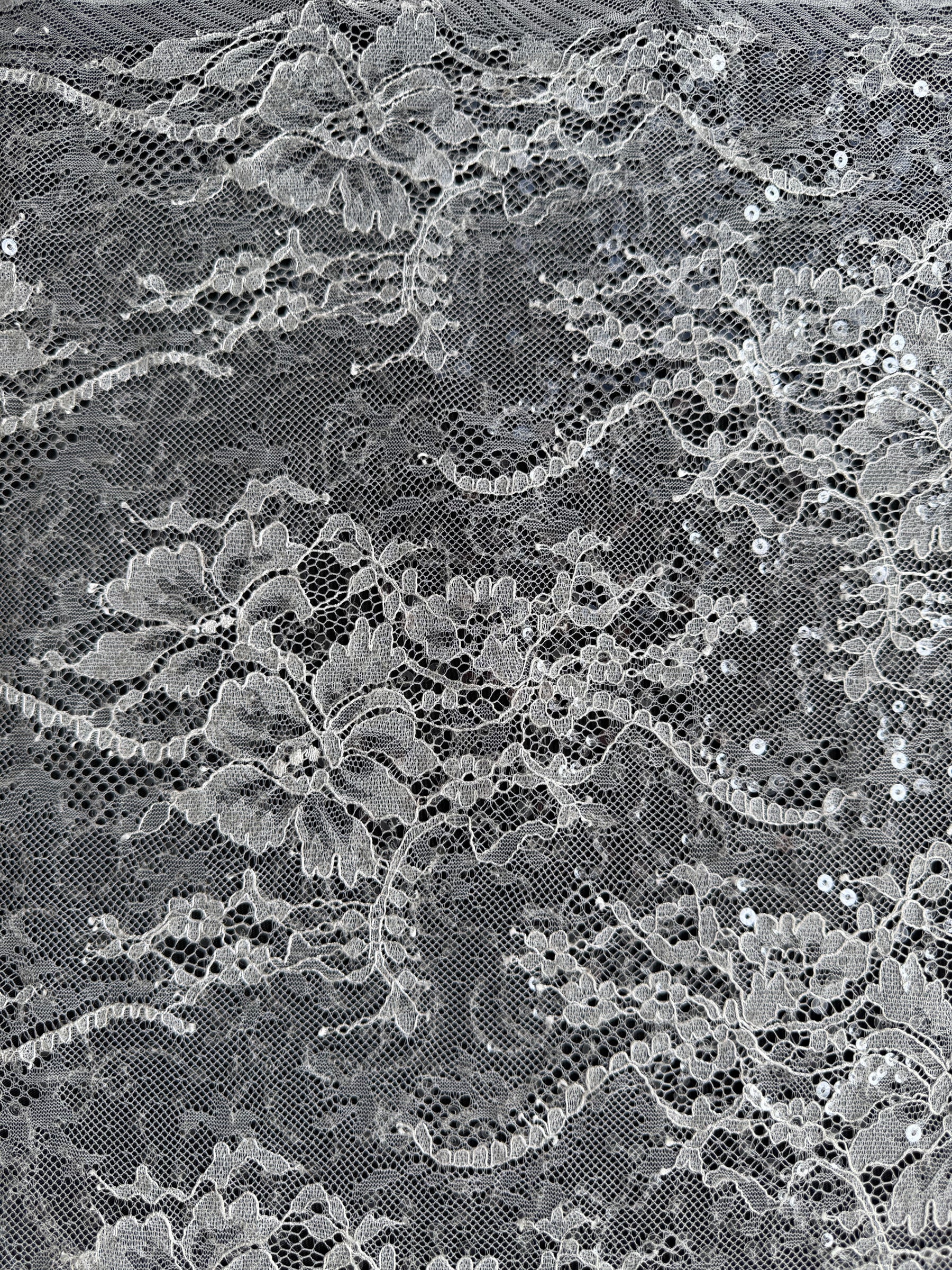 Ivory Sequin Lace - LB6003